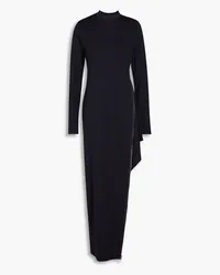 J.W.Anderson Asymmetric zip-detailed jersey maxi dress - Blue Blue