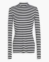 Philosophy Di Lorenzo Serafini Striped stretch-jersey turtleneck top - Black Black