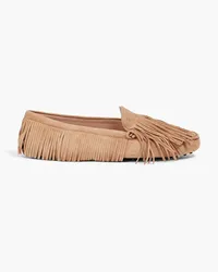 TOD'S Fringed suede loafers - Neutral Neutral