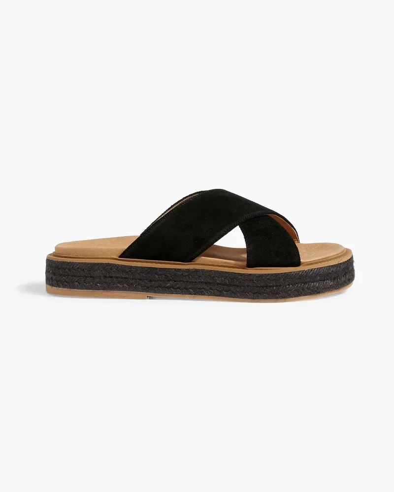 Iris & Ink Nattie suede espadrille sandals - Black Black