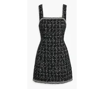 Alice Olivia - Liran crystal-embellished bouclé-tweed mini dress - Black