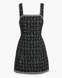 Alice + Olivia Alice Olivia - Liran crystal-embellished bouclé-tweed mini dress - Black Black