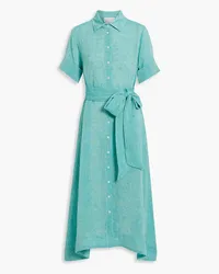 Lisa Marie Fernandez Linen-blend gauze midi shirt dress - Blue Blue