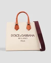 Dolce & Gabbana Laser-cut leather tote - White White