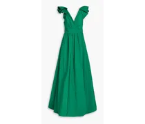 Pleated taffeta gown - Green