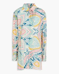 Etro Printed silk-crepe shirt - Blue Blue