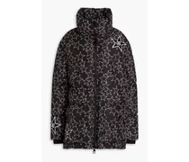 Quilted printed shell down jacket - Black