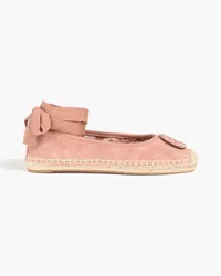 Tory Burch Minnie embellished suede espadrilles - Pink Pink