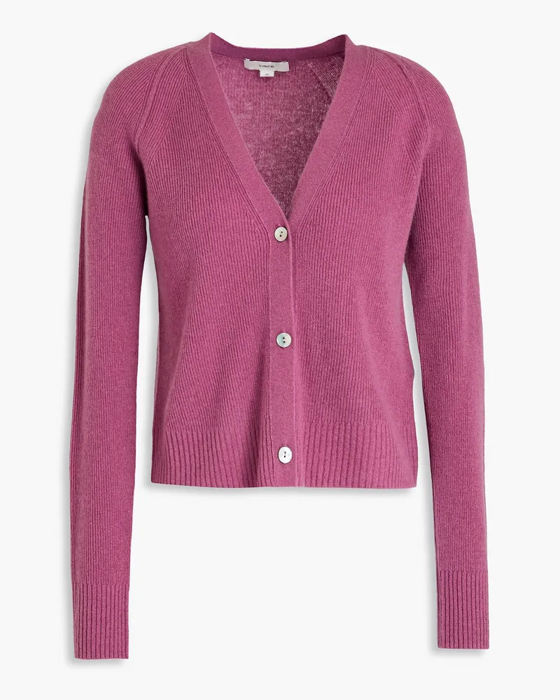 Vince Ribbed cashmere cardigan - Purple Purple