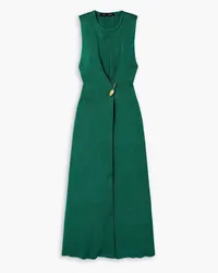 Proenza Schouler Twisted embellished knitted maxi dress - Green Green