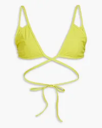 Christopher Esber Wrapped Tie triangle bikini top - Green Green