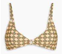 Printed triangle bikini top - Neutral