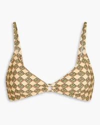 Tory Burch Printed triangle bikini top - Neutral Neutral