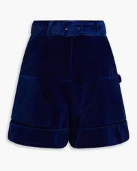 Simone Rocha Cotton-velvet shorts - Blue Blue