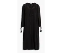 Lilou tasseled cotton-gauze midi dress - Black