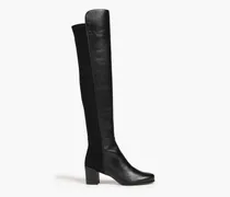 City leather and neoprene over-the-knee boots - Black
