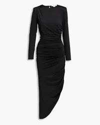 Veronica Beard Tristana asymmetric ruched stretch-jersey midi dress - Black Black