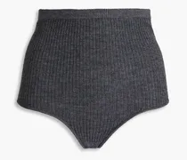 Arousa ribbed wool-blend shorts - Gray