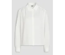 Gathered jacquard shirt - White