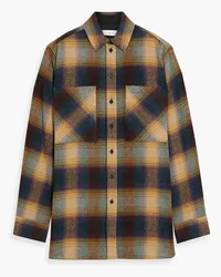 IRO Minsi oversized checked flannel shirt - Yellow Yellow