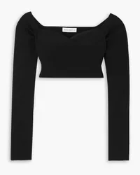 Nina Ricci Cropped stretch wool-blend top - Black Black