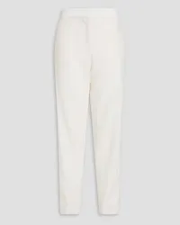 Balmain Satin-trimmed wool tapered pants - White White