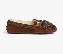 Gommino fringed suede loafers - Brown