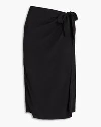 Theory Draped crepe midi skirt - Black Black