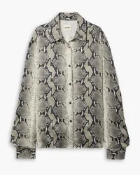 KHAITE Argo snake-print satin shirt - Animal print Animal