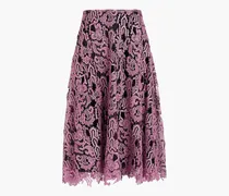 Metallic guipure lace skirt - Pink