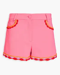 Moschino Crochet-trimmed crepe shorts - Pink Pink