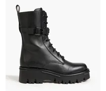 VLOGO leather combat boots - Black