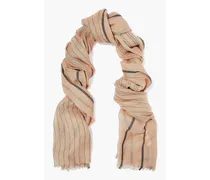 Metallic cashmere-blend gauze scarf - Neutral