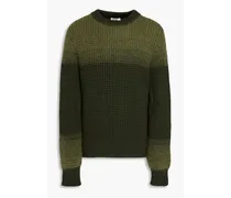 Caspian dégradé waffle-knit sweater - Green