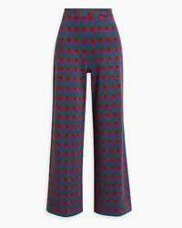 Rosetta Getty Checked knitted wide-leg pants - Blue Blue