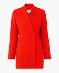 Ferragamo Wrap-effect grain de poudre wool blazer - Red Red