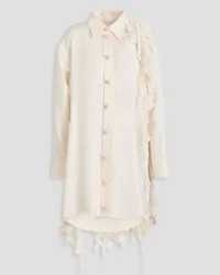 Zimmermann Embellished linen mini shirt dress - White White