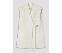 Belted cotton vest - White