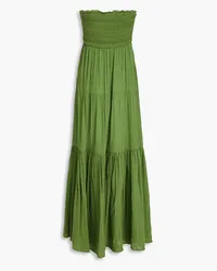 Veronica Beard Mckinney strapless cutout cotton midi dress - Green Green