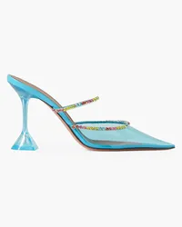 Amina Muaddi Gilda crystal-embellished PVC pumps - Blue Blue