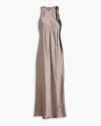 tibi Cutout silk-satin midi dress - Metallic Metallic