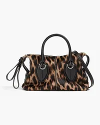 TOD'S Any Bauletto printed calf hair tote - Black Black