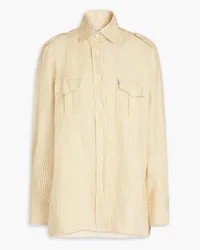 Giuliva Heritage Collection Iris striped linen shirt - Yellow Yellow