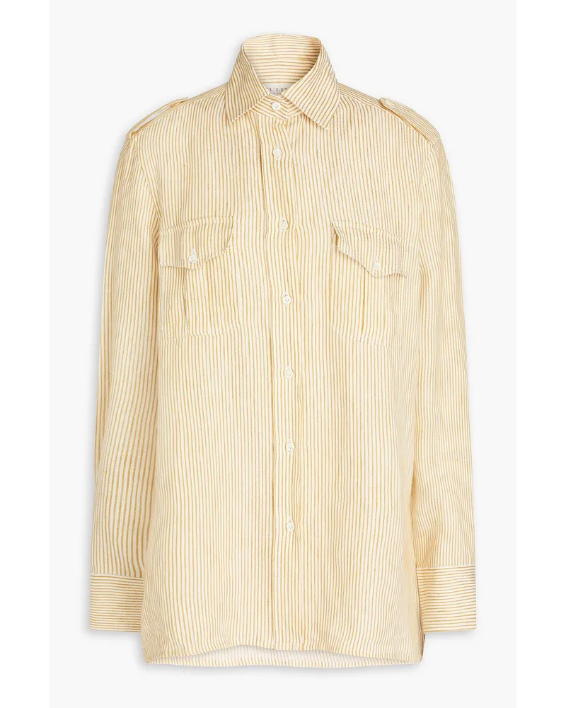 Giuliva Heritage Collection Iris striped linen shirt - Yellow Yellow