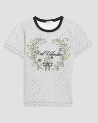 RED Valentino Embroidered printed cotton-jersey T-shirt - White White