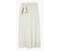 Alastor wrap-effect mélange cashmere midi skirt - Gray