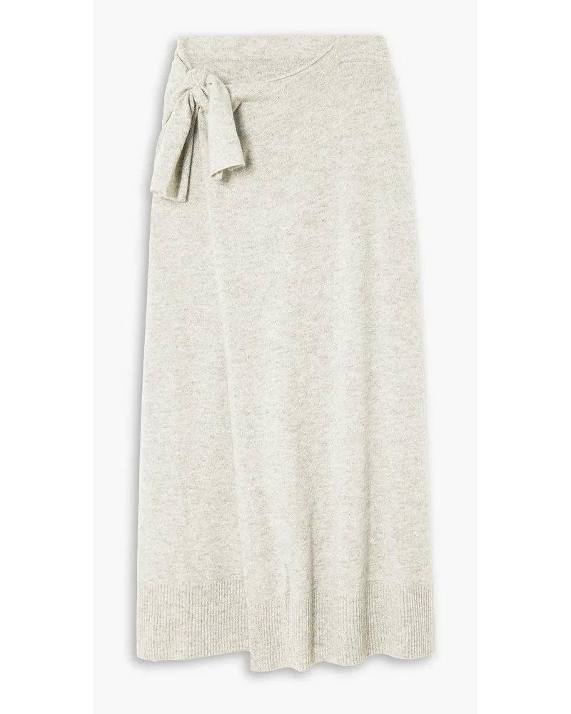 Altuzarra Alastor wrap-effect mélange cashmere midi skirt - Gray Gray