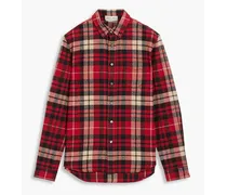 Mill checked cotton-flannel shirt - Red