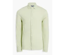 Marcio cotton and linen-blend jersey shirt - Green
