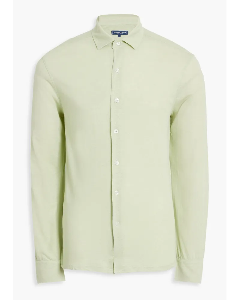 Frescobol Carioca Marcio cotton and linen-blend jersey shirt - Green Green